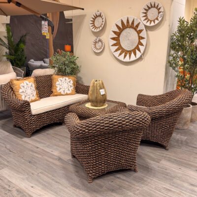 salotto da giardino rattan naturale capricorn