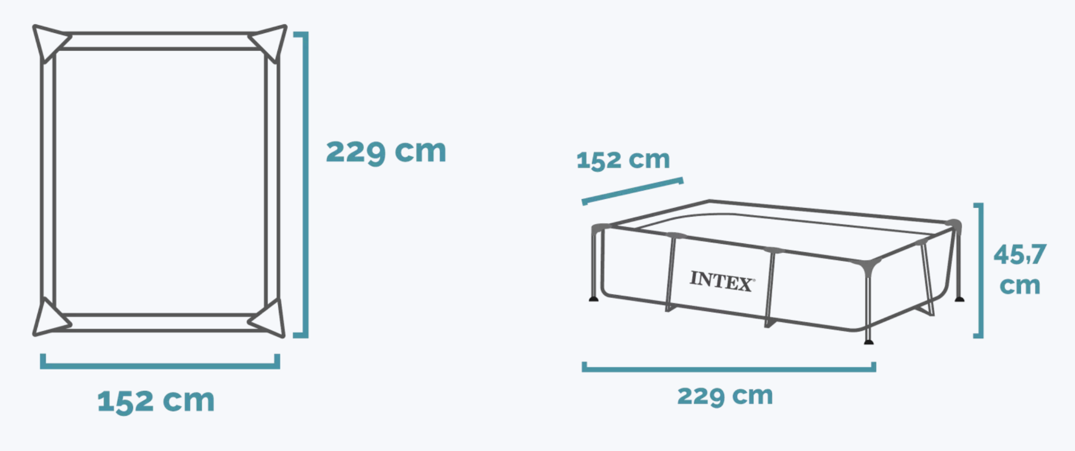 Intex - 48404NP Piscina per cani rettangolare 229 x 152 x 46 - immagine 5