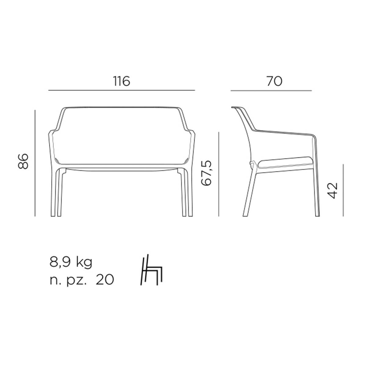 Panchina da esterno Net Bench | Nardi - immagine 7
